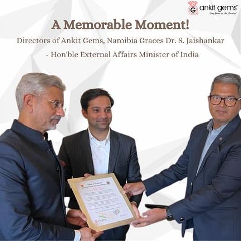 Directors of Ankit Gems Meet India's External Affairs Minister in Namibia